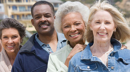 group of diverse senior citizens